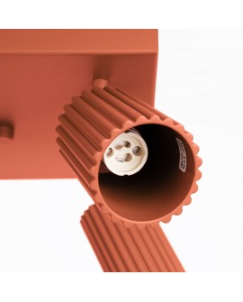 Plafon KARBON 4 ochra czerwona Sollux SL.1640