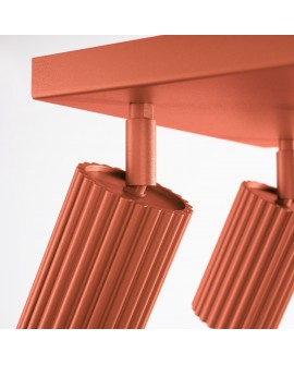 Plafon KARBON 4 ochra czerwona Sollux SL.1640