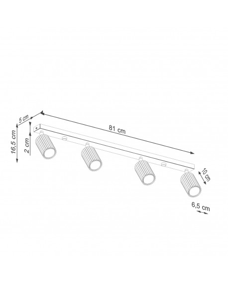 Plafon KARBON 4L ochra czerwona Sollux SL.1641
