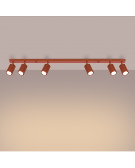 Plafon KARBON 6L ochra czerwona Sollux SL.1642