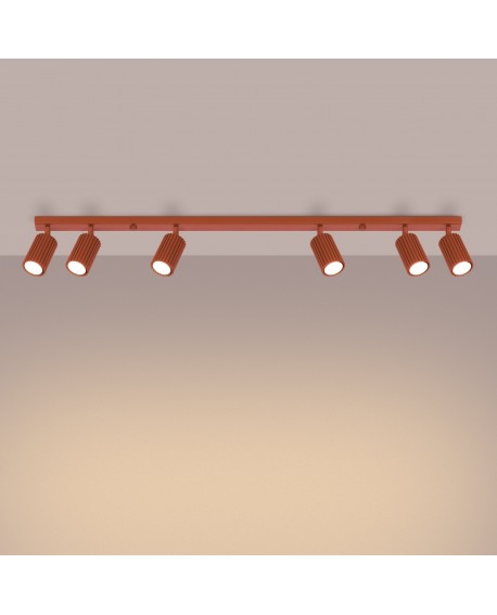 Plafon KARBON 6L ochra czerwona Sollux SL.1642