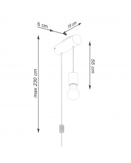 Kinkiet NIMBI E27 z włącznikiem Sollux SL.1644
