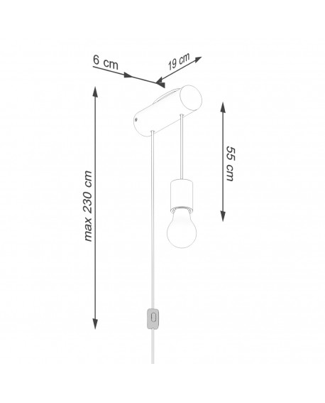 Kinkiet NIMBI E27 z włącznikiem Sollux SL.1644
