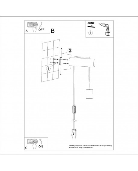 Kinkiet NIMBI E27 z włącznikiem Sollux SL.1644