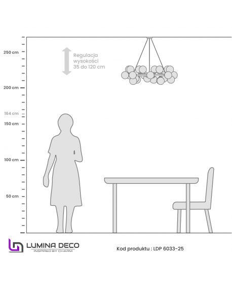 LAMPA WISZĄCA NOWOCZESNA MOSIĘŻNA BIAŁE KULE MARSIADA 25 LUMINA DECO