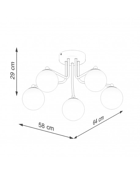 Żyrandol ASTRAL 5 biały Sollux SL.1660