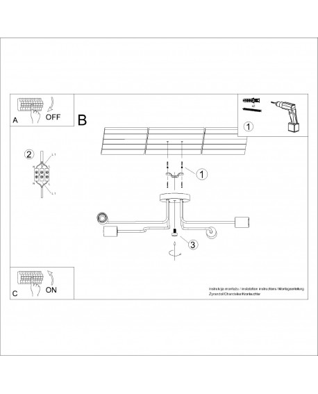 Żyrandol TIMBO 4 biały Sollux SL.1665