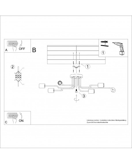 Żyrandol TIMBO 6 biały Sollux SL.1666