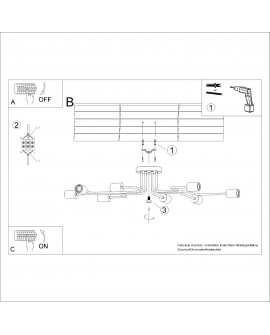 Żyrandol TIMBO 8 biały Sollux SL.1667