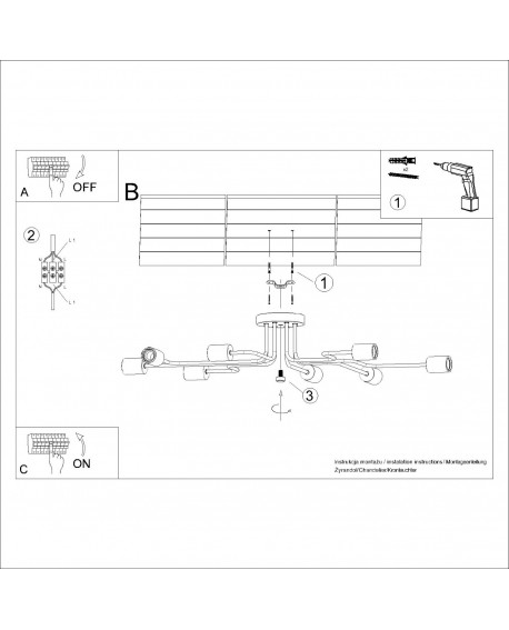 Żyrandol TIMBO 8 biały Sollux SL.1667
