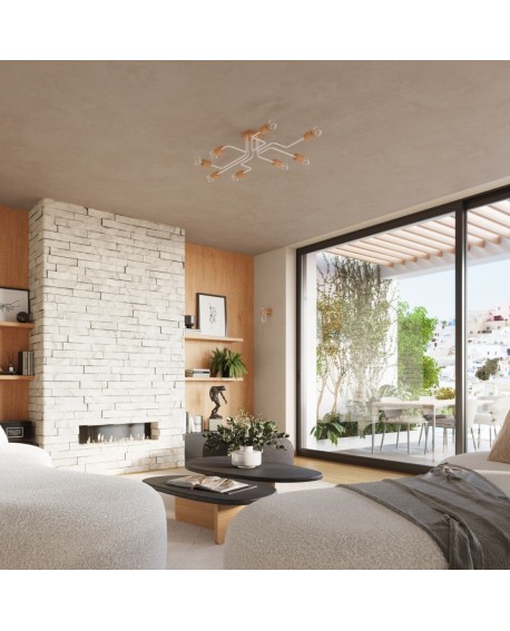 Żyrandol TIMBO 8 biały Sollux SL.1667