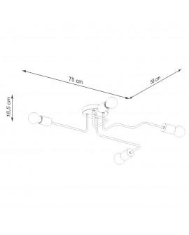 Żyrandol TIMBO 4 czarny Sollux SL.1669