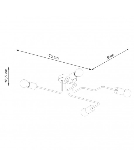 Żyrandol TIMBO 4 czarny Sollux SL.1669