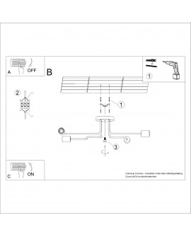 Żyrandol TIMBO 4 czarny Sollux SL.1669