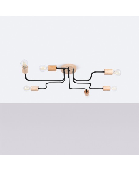 Żyrandol TIMBO 6 czarny Sollux SL.1670