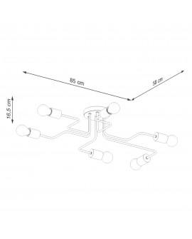 Żyrandol TIMBO 6 czarny Sollux SL.1670