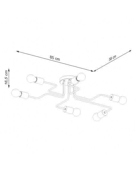 Żyrandol TIMBO 6 czarny Sollux SL.1670