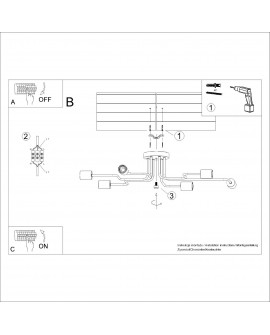 Żyrandol TIMBO 6 czarny Sollux SL.1670