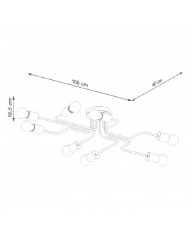 Żyrandol TIMBO 8 czarny Sollux SL.1671
