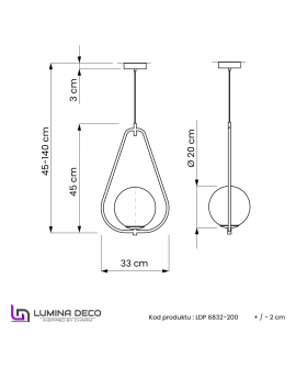 NOWOCZESNA LAMPA WISZĄCA BIAŁA FORNERI D20
