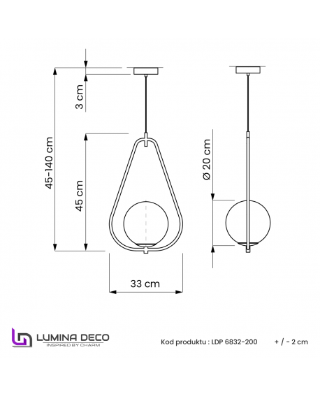 NOWOCZESNA LAMPA WISZĄCA BIAŁA FORNERI D20