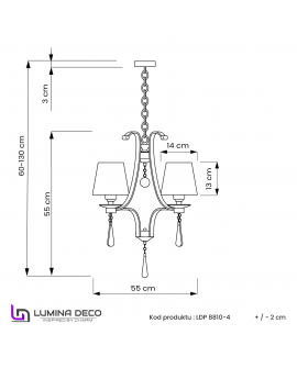 ŻYRANDOL LAMPA WISZĄCA KRYSZTAŁOWA VENISIA W4 LUMINA DECO