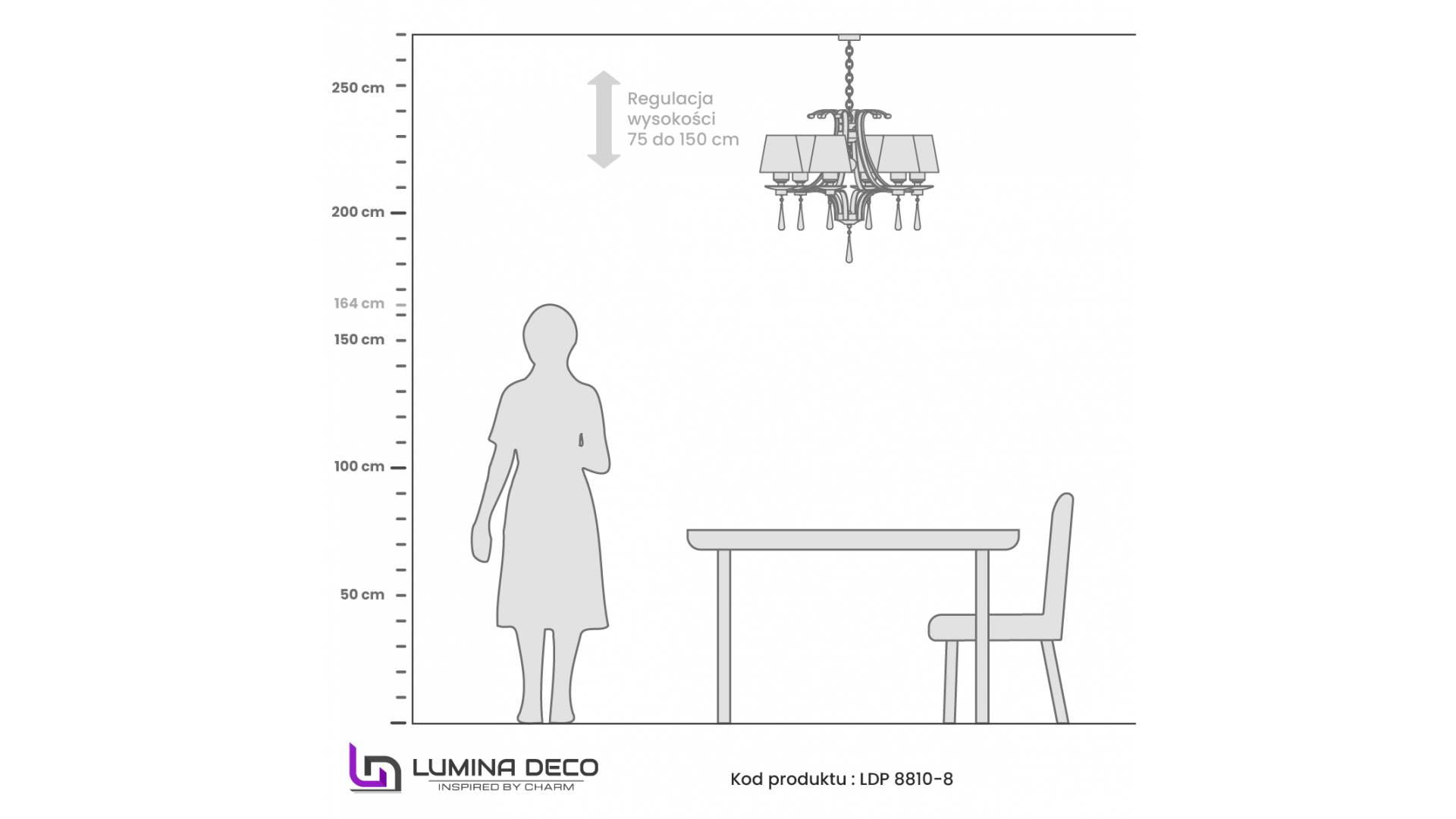 ŻYRANDOL KLASYCZNY KRYSZTAŁOWY ZŁOTY VENISIA W8 LUMINA DECO