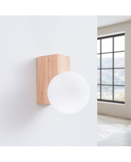 Kinkiet BULBO naturalne drewno Sollux SL.1682