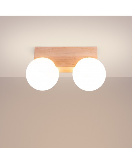 Plafon BULBO 2 naturalne drewno Sollux SL.1683