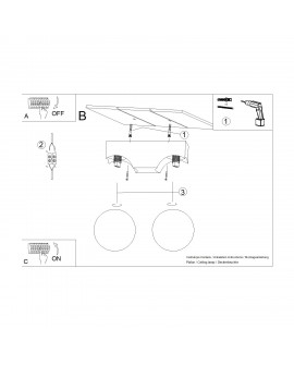 Plafon BULBO 2 naturalne drewno Sollux SL.1683