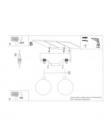 Plafon BULBO 2 naturalne drewno Sollux SL.1683