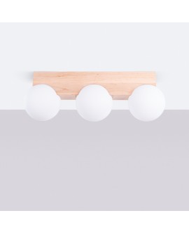 Plafon BULBO 3 naturalne drewno Sollux SL.1684