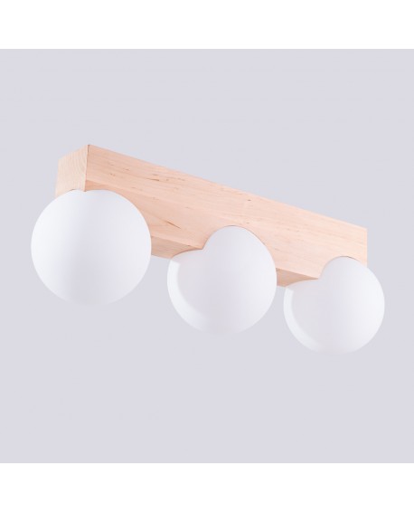 Plafon BULBO 3 naturalne drewno Sollux SL.1684