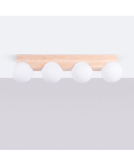 Plafon BULBO 4 naturalne drewno Sollux SL.1685