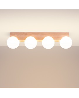 Plafon BULBO 4 naturalne drewno Sollux SL.1685