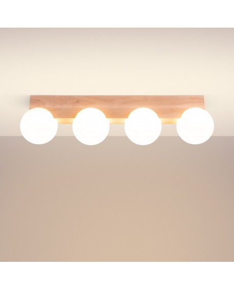 Plafon BULBO 4 naturalne drewno Sollux SL.1685