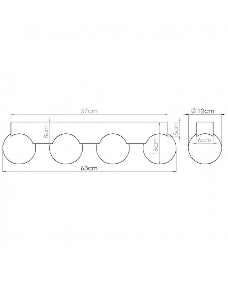 Plafon BULBO 4 naturalne drewno Sollux SL.1685