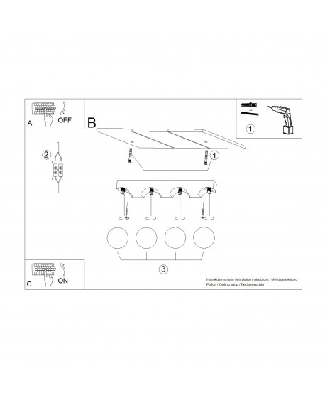 Plafon BULBO 4 naturalne drewno Sollux SL.1685