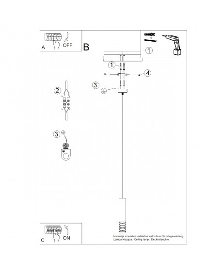 Lampa wisząca LAMI 1 biały Sollux SL.1686