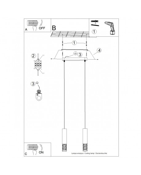 Lampa wisząca LAMI 2 biały Sollux SL.1687
