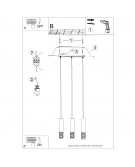 Lampa wisząca LAMI 3L biały Sollux SL.1688