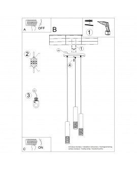 Lampa wisząca LAMI 3P biały Sollux SL.1689