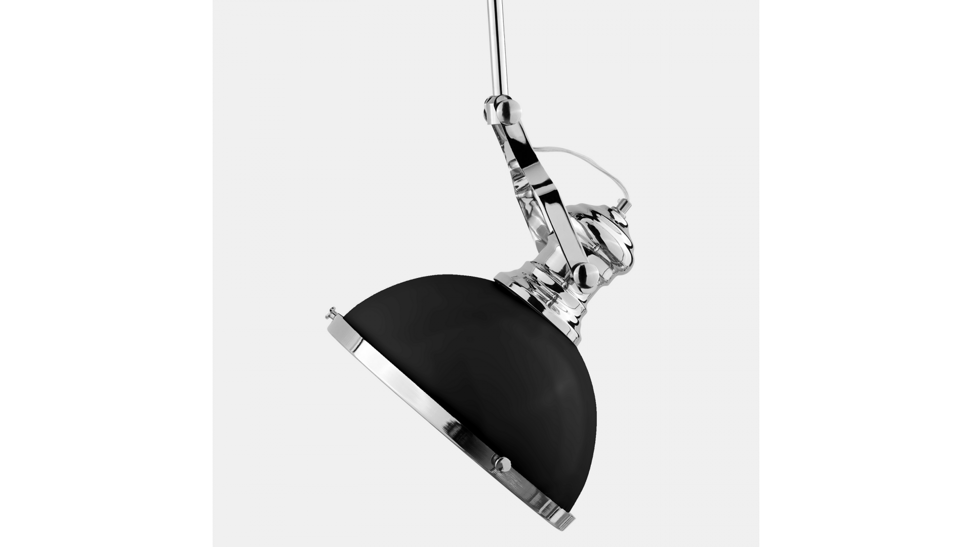 Klosz i zawiesie lampy wiszącej ETTORE Lumina Deco w wersji matowa czerń oraz chrom