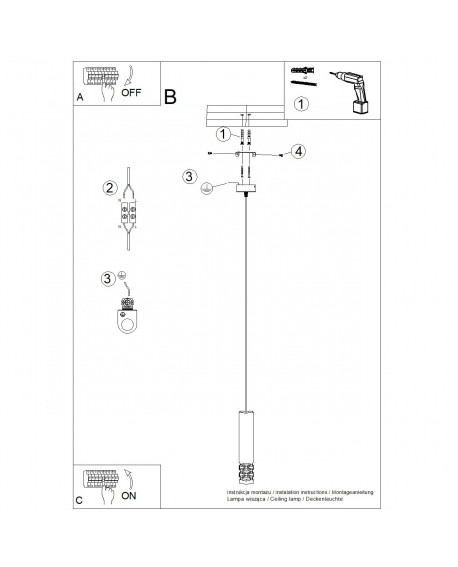 Lampa wisząca LIRO 1 biały Sollux SL.1691