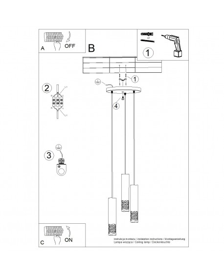 Lampa wisząca LIRO 3P biały Sollux SL.1694