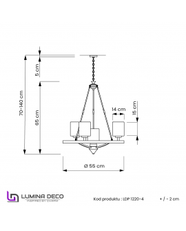 LAMPA WISZĄCA LOFT MOSIĘŻNA SANTINI W4