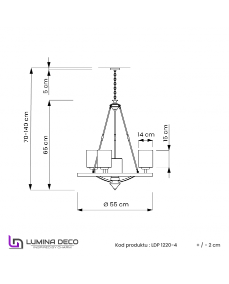 LAMPA WISZĄCA LOFT MOSIĘŻNA SANTINI W4