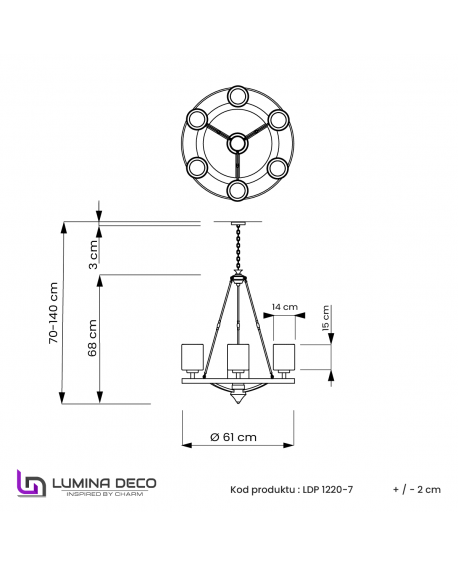 LAMPA WISZĄCA LOFT CHROMOWANA SANTINI W7 LUMINA DECO