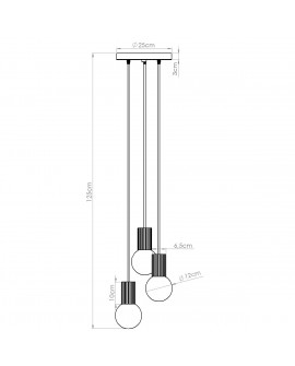 Lampa wisząca HALO 3P czarna Sollux SL.1715