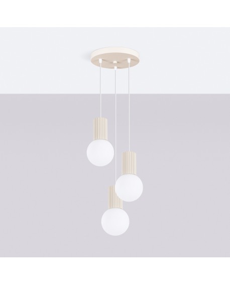 Lampa wisząca HALO 3P beżowa Sollux SL.1720